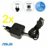 2 stuks asus adapter 33w 1.75a 19v origineel 1 extra dus!